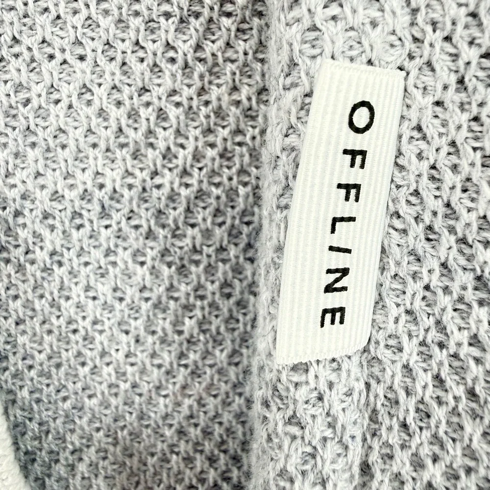 OFFLINE by Aerie Grey Tennis Sweater Vest Cardigan‎ Button Front Women's Small
